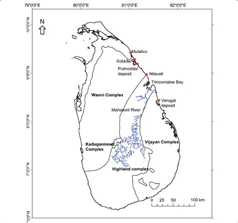 Simplified geological map of Sri Lanka shows the study area and ...