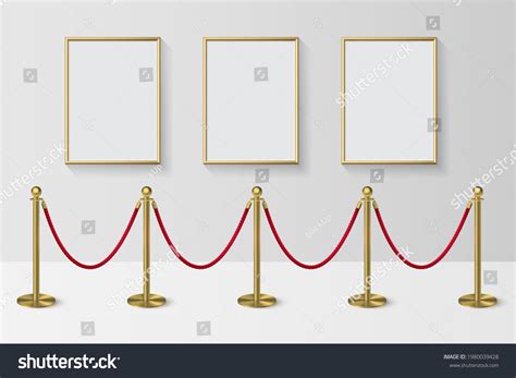 Golden Frames Picture Gold Stanchions Barrier Stock Vector (Royalty ...