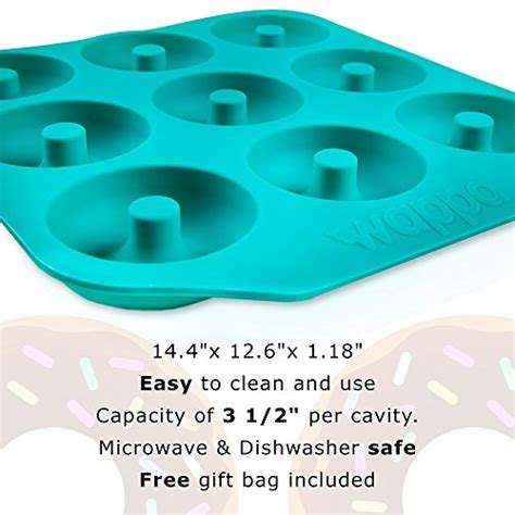 Wappa LARGE Top Silicone Donut Pan, 9 Cavity Baking Pan, Heavy Duty ...