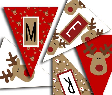 Merry Christmas Banner Christmas Party Printable Sign