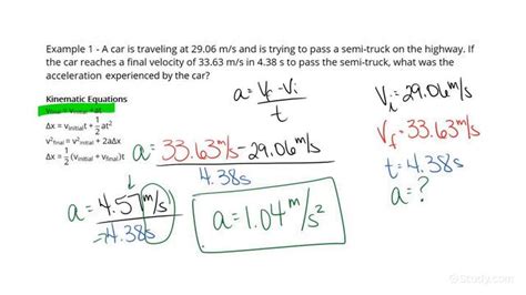 Using Kinematic Equations to Solve for an Unknown Acceleration ...