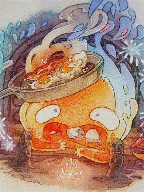 Howl's Moving Castle Calcifer Studio Ghibli 11 x 11 Print | Etsy ...