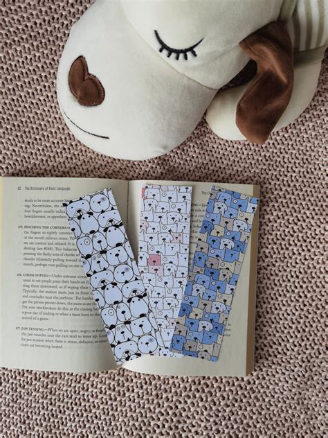 Dog Bookmarks, Printable Bookmarks, Download, Digital Product, Books ...