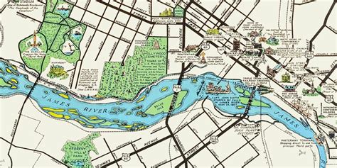 Beautifully Illustrated Pictorial Map of Richmond, VA from 1937 - KNOWOL