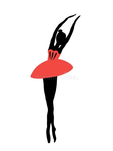 Black Ballerina Figure on a White Background. Stock Illustration ...