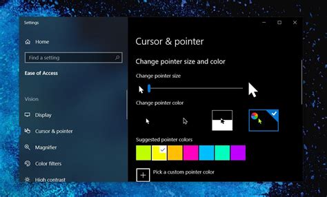 Windows 10 v1903 adds a new setting to customize mouse pointer