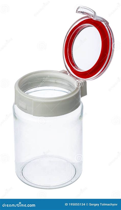 Empty Plastic Storage Jar Isolated on White Stock Photo - Image of ...