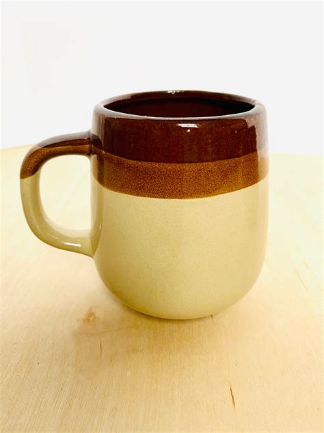 Vintage Glazed Stoneware Coffee Mugs, Made in Taiwan