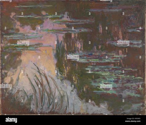 Monet Water Lilies, Setting Sun Stock Photo - Alamy