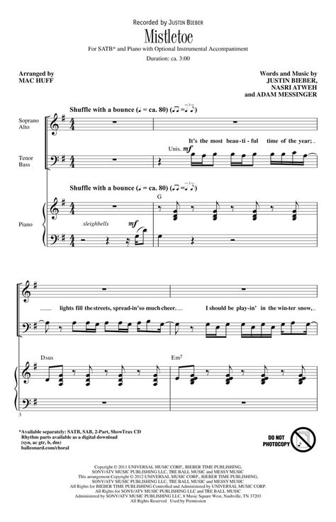 Mistletoe Sheet Music by Mac Huff (SKU: 08754347) - Stanton's Sheet Music