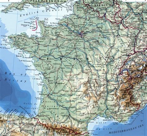 Large Detailed Map Of France With Cities - Printable Road Map Of France ...