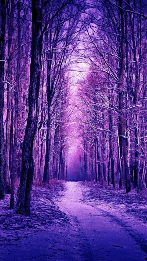 1080x1920 Resolution Purple Winter Forest Iphone 7, 6s, 6 Plus and ...