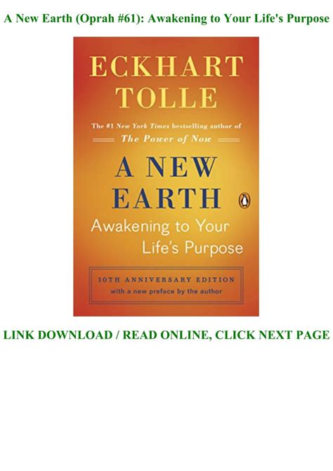 (B.O.O.K.$) A New Earth (Oprah #61): Awakening to Your Life's Purpose ...