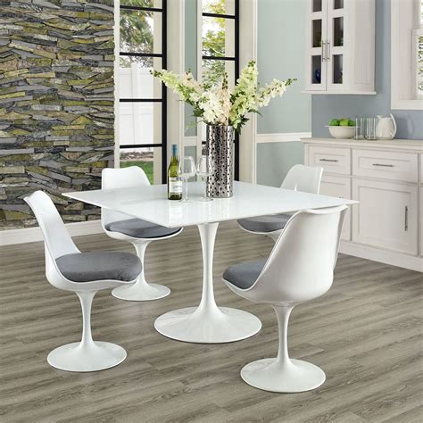 Lippa 47" Square Wood Top Dining Table - White | DCG Stores