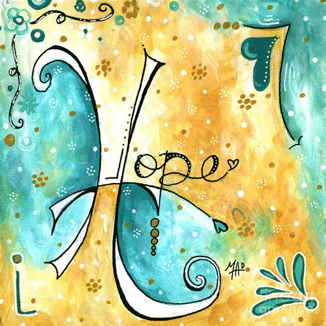 Inspirational Typography Word Art Hope Colorful Fun Pop Art Style ...