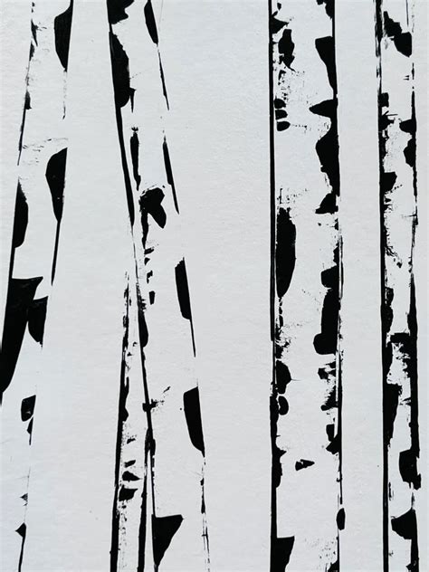 Aspen Tree Painting Black and White Large and Oversized - Etsy