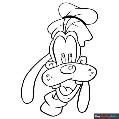 Goofy Coloring Page | Easy Drawing Guides