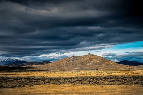 HD wallpaper: Brown Mountain Under Gray Clouds, arid, dark clouds, dawn ...