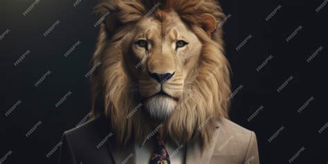 Premium Photo | A lion in a suit