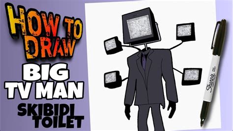 HOW TO DRAW BIG TV MAN FROM SKIBIDI TOILET | EASY | STEP BY STEP | como ...