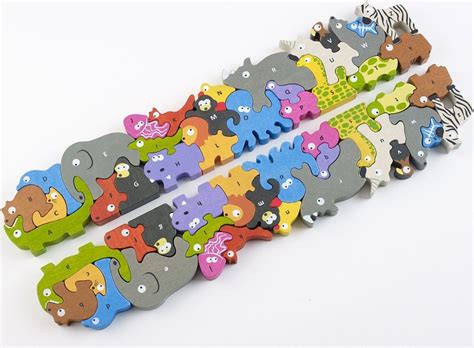 Animal Alphabet Parade Chunky Wooden Puzzle | Animal parade, Wooden ...