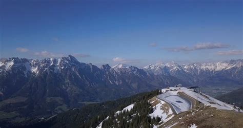 Drone Footage of Snow Covered Mountains in Austria Free Stock Video ...