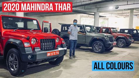 2020 New Mahindra Thar - All 6 Colours Explained In Walkaround - YouTube