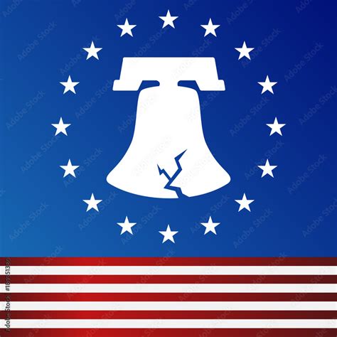 Cracked Freedom American Flag Liberty Bell Stock Vector | Adobe Stock