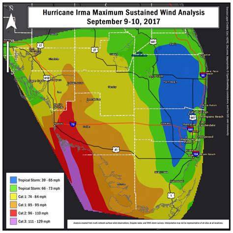 Hurricane Irma Local Report/summary - Florida Wind Speed Map ...