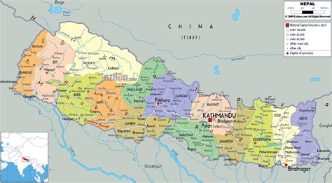 Large political and administrative map of Nepal with roads, cities and ...