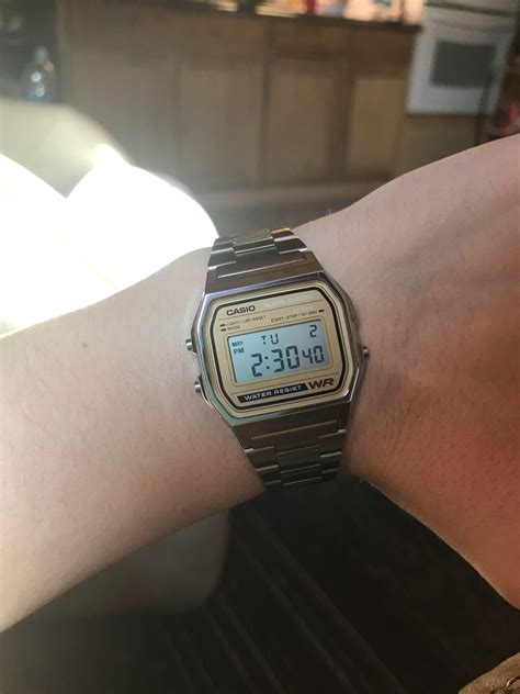 The gold-faced Casio A158W, my favorite watch of all time. : r/casio