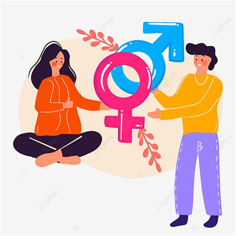 Gender Equality Vector Hd PNG Images, Hand Drawn Cartoon Gender ...