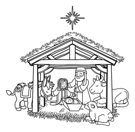 Nativity Jesus Coloring Stock Illustrations – 146 Nativity Jesus ...