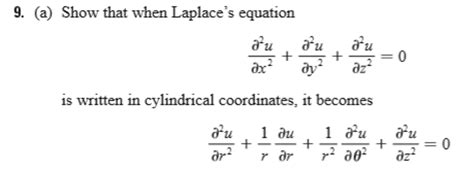 Solved Show that when Laplace's equation partial | Chegg.com