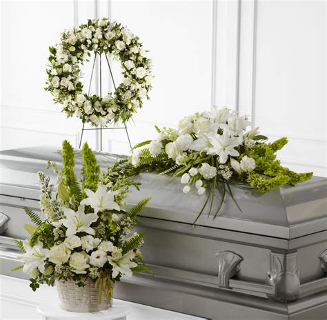 White Funeral Flower Package F-1 - Green Grove Fruit & Flower