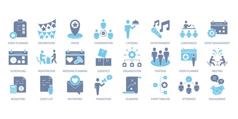 Event planning icons set. Set of editable stroke icons.Vector set of ...