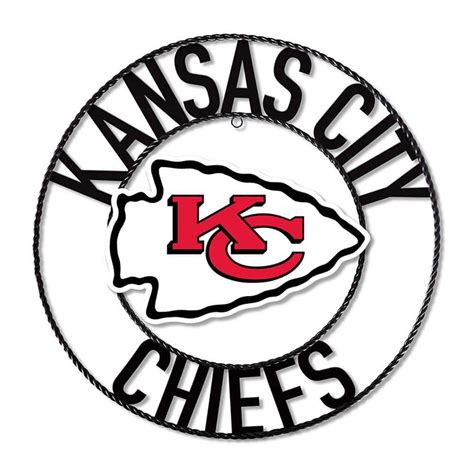 IMPERIAL Kansas City Chiefs 24 in. Black Wrought Iron Wall Art with Red ...