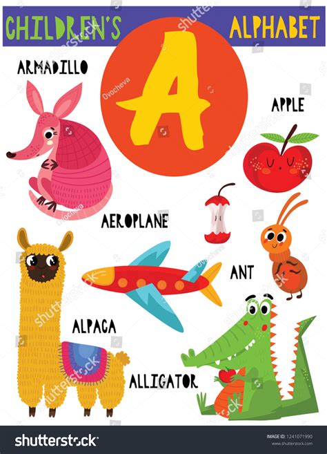 Letter Acute Childrens Alphabet Adorable Animals: Vector có sẵn (miễn ...