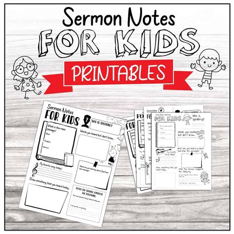 Free kids sermon notes printable – Artofit