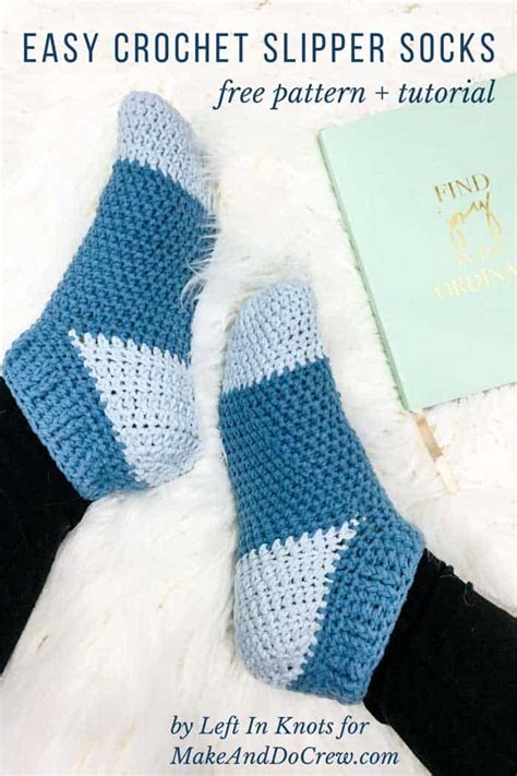 Easy Crochet Slipper Socks - Free Pattern + Tutorial (adult sizes)