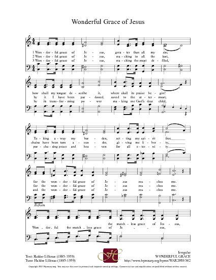 Wonderful Grace of Jesus | Hymnary.org