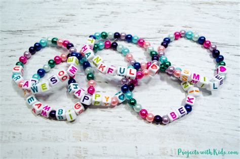 Colorful Beaded Friendship Bracelets for Kids - Projects with Kids