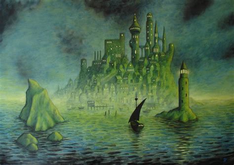 Lyonesse, Fictional Country from Arthurian Legends. oil on canvas ...