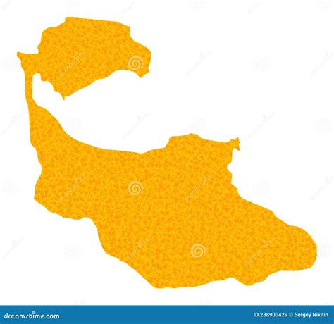 Golden Vector Map of Tiran Island Stock Vector - Illustration of golden ...