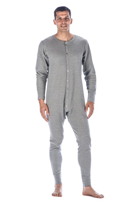 Mens Waffle Knit Union Suit | Flat No-Rub Seams & Cotton Rich Blend ...