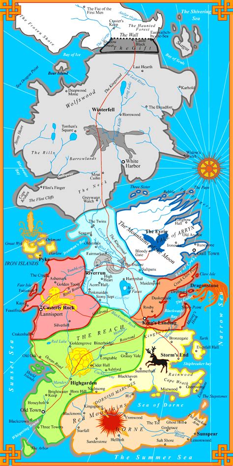 The best map of Westeros - Imgur | Game of thrones map, Westeros map, A ...