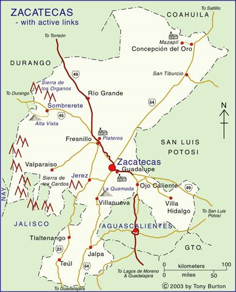 Interactive Map of Zacatecas - MexConnect