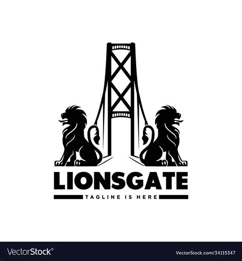 Lions gate logo design modern templates Royalty Free Vector