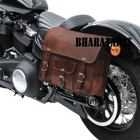 Brown Cruiser Leather Side Tool bags Pouch Saddlebags Panniers Saddle ...