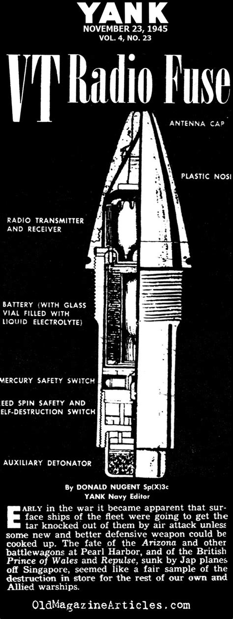 TIME PROXIMITY FUSE INFORMATION,DIAGRAM OF ARTILLERY SHELL WITH TIME ...